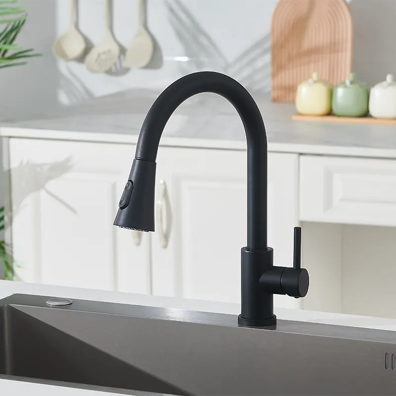 Rubinetto da cucina a estrazione nera